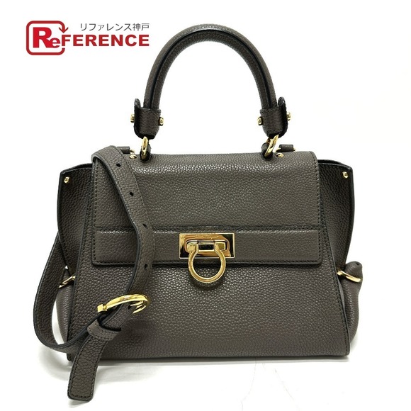 Salvatore Ferragamo Handbag Gray Shoulder Sofia Flap Leather Bag - Picture 1 of 9